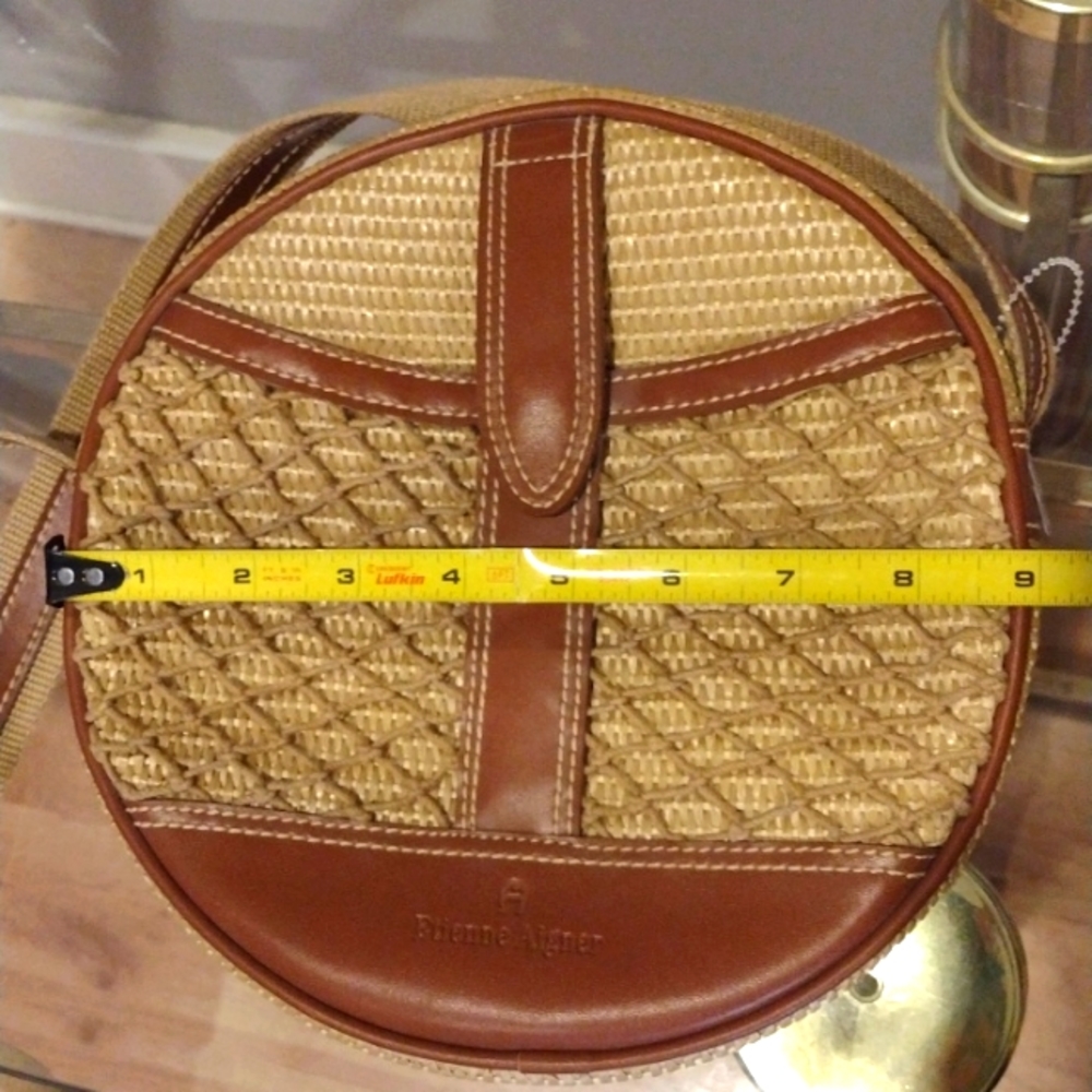 NWOT Etienne Aigner Crossbody Rattan Purse Satchel - Picture 10 of 11